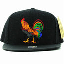 COCK EMBROIDERY DETAILING PU 6-PANEL SNAPBACK CAP