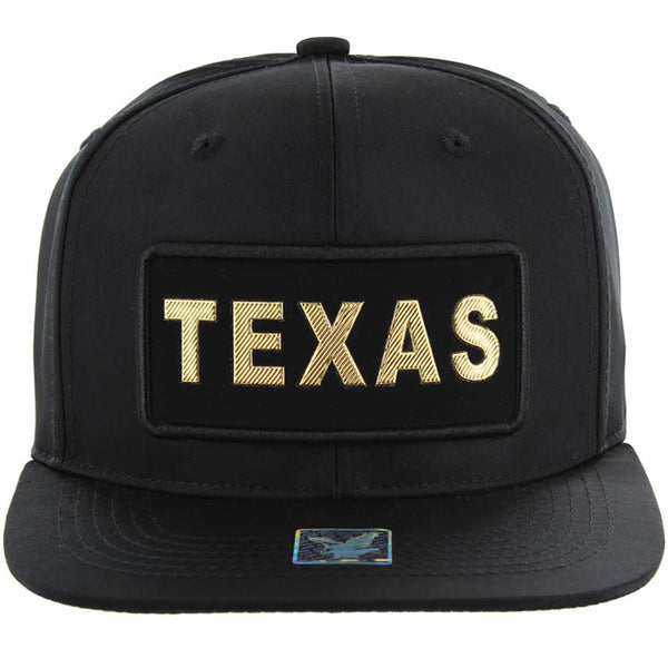 TEXAS BOLD LETTER PATCHED NYLON SIX PANEL SNAPBACK CAP