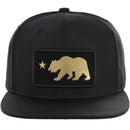 CALI BEAR BOLD PATCHED NYLON SIX PANEL SNAPBACK CAP