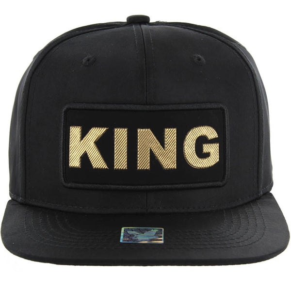 KING BOLD LETTER PATCHED NYLON SIX PANEL SNAPBACK CAP