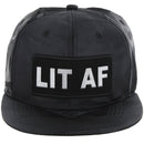LIT AF BOLD LETTER PATCHED NYLON SIX PANEL SNAPBACK CAP