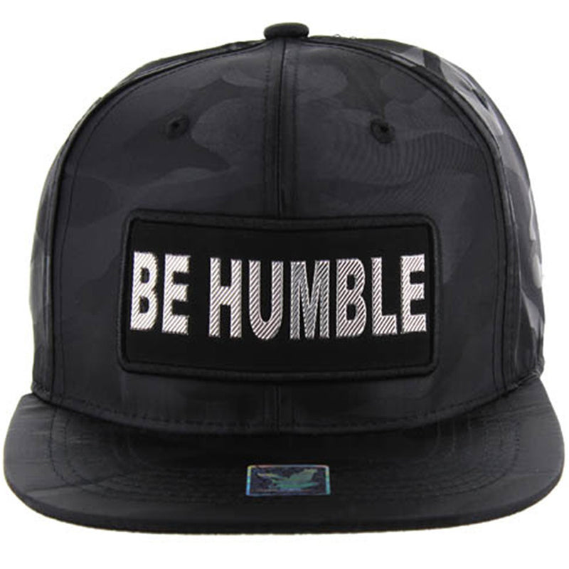 BE HUMBLE BOLD LETTER PATCHED NYLON SIX PANEL SNAPBACK CAP