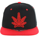 MARIJUANA EMBROIDERY 6-PANEL FRONT SNAPBACK CAP