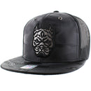 PITBULL EMBROIDERY CAMO NYLON TRUCKER SNAPBACK CAP