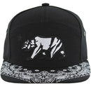 CALI BEAR 3D EMBROIDERY BANDANA PRINT VISOR SNAPBACK CAP