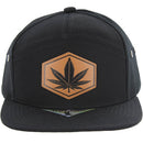 MARIJUANA RUBBER PATCH DETAIL 7 PANEL VISOR SNAPBACK CAP