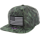 USA FLAG EMBROIDERY 7-PANEL CAMO VISOR SNAPBACK CAP