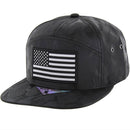 USA FLAG EMBROIDERY 7-PANEL CAMO VISOR SNAPBACK CAP