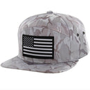 USA FLAG EMBROIDERY 7-PANEL CAMO VISOR SNAPBACK CAP