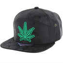 MARIJUANA EMBROIDERY 7-PANEL CAMO SNAPBACK CAP