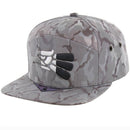 HECHO EMBROIDERY 7-PANEL CAMO VISOR SNAPBACK CAP