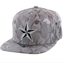STAR EMBROIDERY 7-PANEL CAMO VISOR SNAPBACK CAP