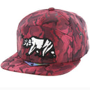 CALI BEAR EMBROIDERY 7-PANEL CAMO SNAPBACK CAP