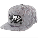 CALI BEAR EMBROIDERY 7-PANEL CAMO SNAPBACK CAP