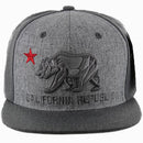 CALI BEAR EMBROIDERY DETAILING FLAT SNAPBACK CAP