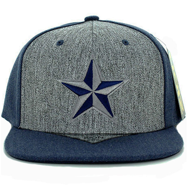 STAR EMBROIDERY DETAILING FLAT SNAPBACK CAP