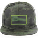 USA FLAG EMBROIDERY CAMO NYLON SNAPBACK CAP