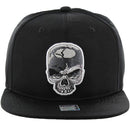 SKULL EMBROIDERY DETAIL NYLON SNAPBACK CAP