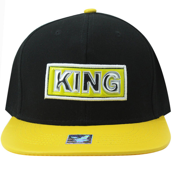 KING SILVER PATCH DETAIL FLAT SNAPBACK CAP