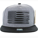 USA FLAG RUBBER PATCH DETAIL FLAT SNAPBACK CAP