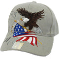 USA EAGLE EMBROIDERY CURVED SNAPBACK VELCRO CAP