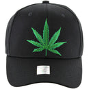 MARIJUANA EMBROIDERY CURVED SNAPBACK BALL CAP