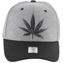 MARIJUANA EMBROIDERY CURVED SNAPBACK BALL CAP