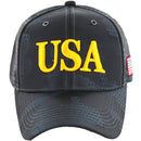 USA EMBROIDERY CAMO NYLON CURVED SNAPBACK BALL CAP